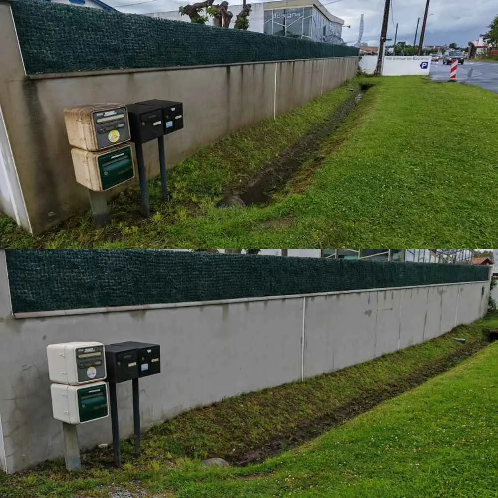 Mur de clôture nettoyé à la vapeur à Dax