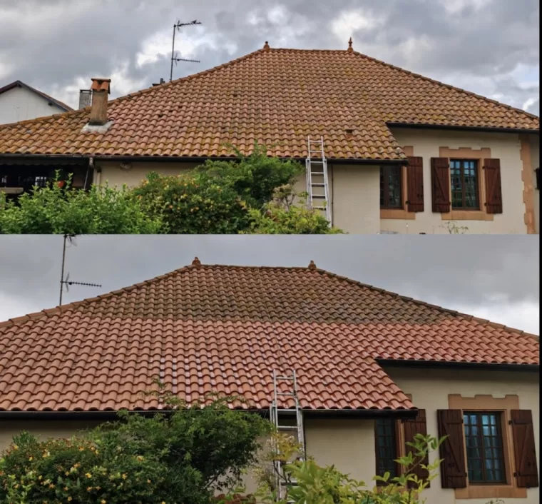 Nettoyage écologique d'une toiture à Bidart, Saint-Martin-de-Seignanx, Green Vapeur
