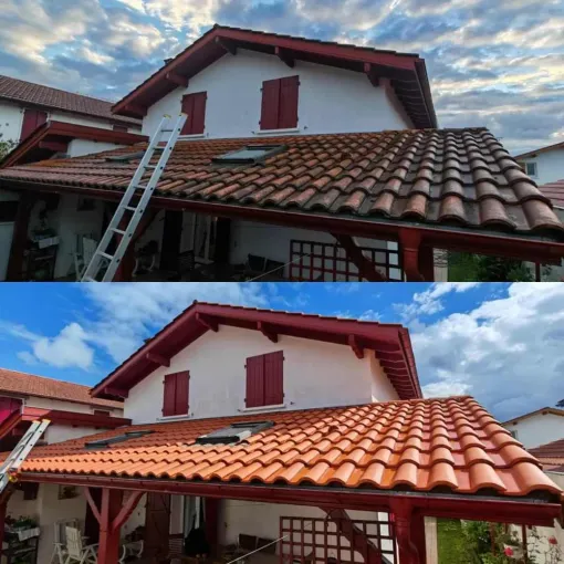 Nettoyage de toiture pas cher sur une maison à Bayonne avec Green Vapeur, Saint-Martin-de-Seignanx, Green Vapeur