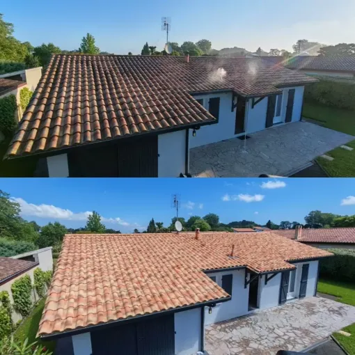 Nettoyage d'une toiture à la vapeur basse pression à Saint-Martin-de-Seignanx, Saint-Martin-de-Seignanx, Green Vapeur