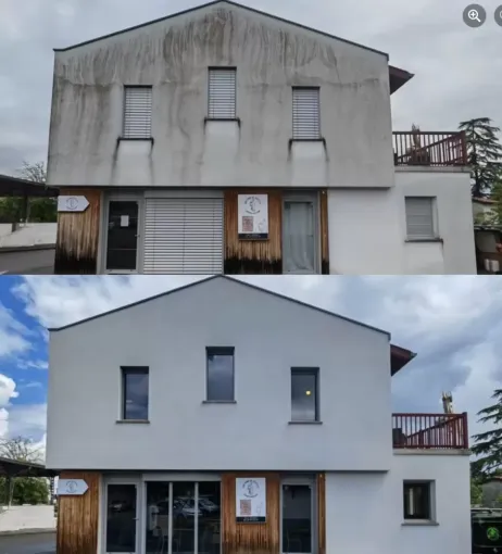 Nettoyage à la vapeur d'une façade à Saint Palais, Saint-Martin-de-Seignanx, Green Vapeur