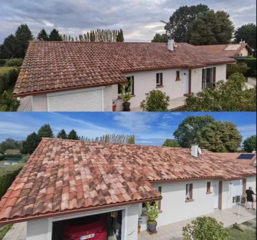 Nettoyage à la vapeur d'une toiture à Benesse Maremne, Saint-Martin-de-Seignanx, Green Vapeur