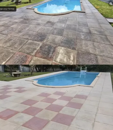 Nettoyage d'un tour de piscine à Peyrehorade, Saint-Martin-de-Seignanx, Green Vapeur