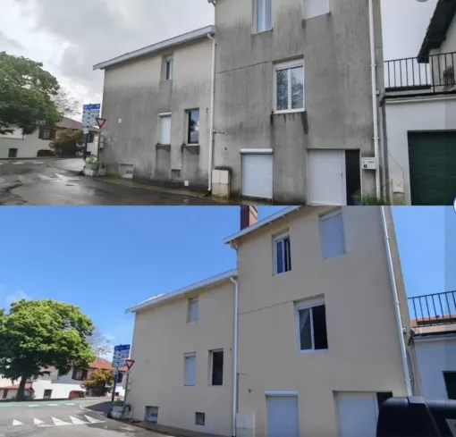 Nettoyage d'une façade sans produit chimique à Capbreton, Saint-Martin-de-Seignanx, Green Vapeur