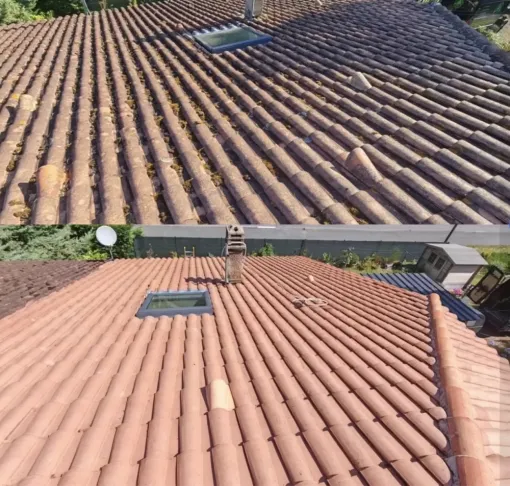 Nettoyage d'une toiture à la vapeur sur Angresse, Saint-Martin-de-Seignanx, Green Vapeur