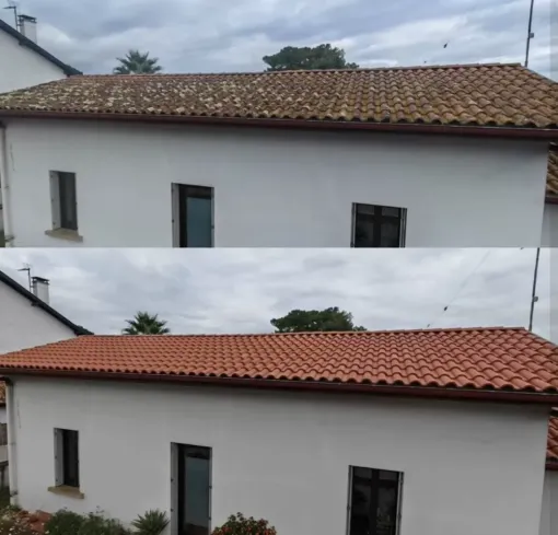 Nettoyage d'une toiture à la vapeur sur Tarnos, Saint-Martin-de-Seignanx, Green Vapeur