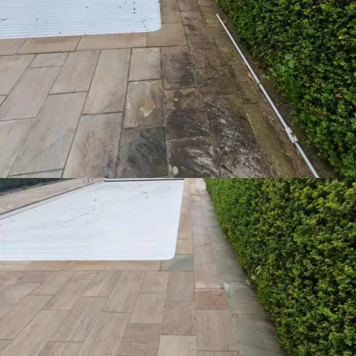 Nettoyage écologique d'une terrasse de piscine avec de la vapeur basse pression à Bayonne par Green Vapeur, Saint-Martin-de-Seignanx, Green Vapeur