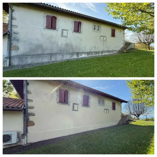 Nettoyage façade en crépi au Pays Basque, Saint-Martin-de-Seignanx, Green Vapeur
