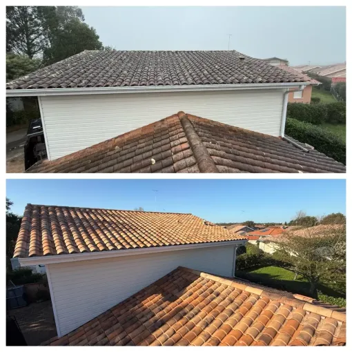 Nettoyage pas cher d'une toiture sur la commune de Vieux Boucau, Saint-Martin-de-Seignanx, Green Vapeur