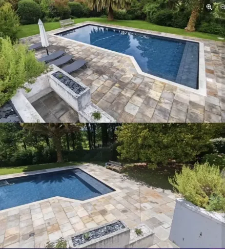 Nettoyage terrasse et tour de piscine à Bassussary, Saint-Martin-de-Seignanx, Green Vapeur