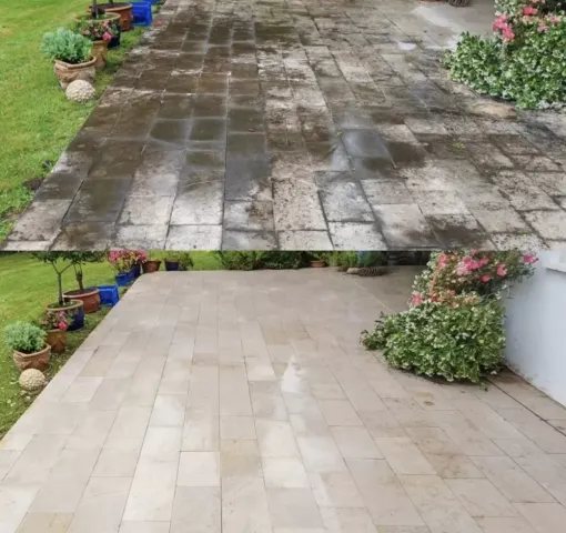 Nettoyage tour de piscine, terrasse et portail à Bidart, Saint-Martin-de-Seignanx, Green Vapeur