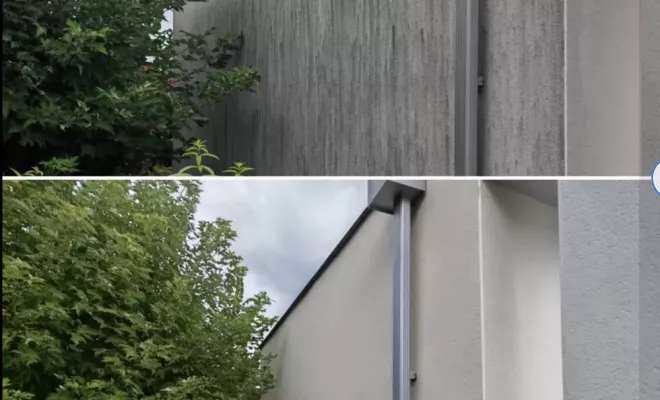 Nettoyage d'un enduit brossé blanc sur Dax, Saint-Martin-de-Seignanx, Green Vapeur