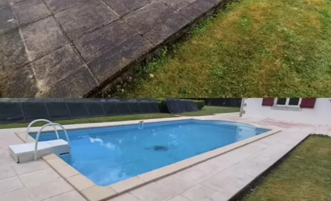 Nettoyage d'un tour de piscine à Peyrehorade, Saint-Martin-de-Seignanx, Green Vapeur