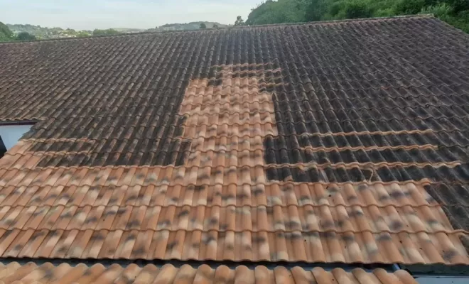 Nettoyage d'une énorme toiture à Saint Palais, Saint-Martin-de-Seignanx, Green Vapeur