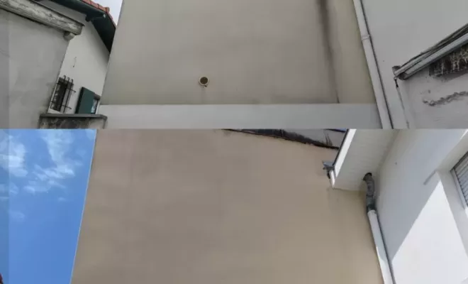 Nettoyage d'une façade sans produit chimique à Capbreton, Saint-Martin-de-Seignanx, Green Vapeur