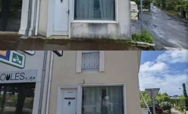 Nettoyage d'une façade sans produit chimique à Capbreton, Saint-Martin-de-Seignanx, Green Vapeur