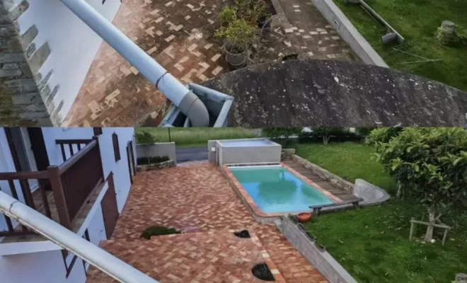 Nettoyage écologique d'une terrasse à Saint Palais, Saint-Martin-de-Seignanx, Green Vapeur