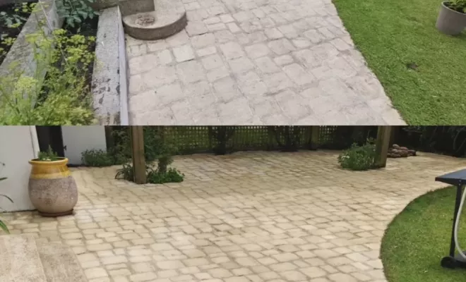 Nettoyage écologique d'une terrasse en pavé à Bayonne, Saint-Martin-de-Seignanx, Green Vapeur