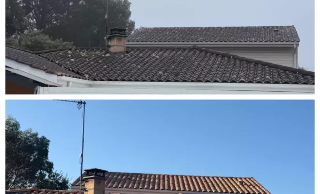 Nettoyage pas cher d'une toiture sur la commune de Vieux Boucau, Saint-Martin-de-Seignanx, Green Vapeur