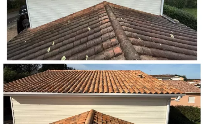 Nettoyage pas cher d'une toiture sur la commune de Vieux Boucau, Saint-Martin-de-Seignanx, Green Vapeur