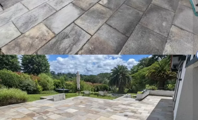 Nettoyage terrasse et tour de piscine à Bassussary, Saint-Martin-de-Seignanx, Green Vapeur