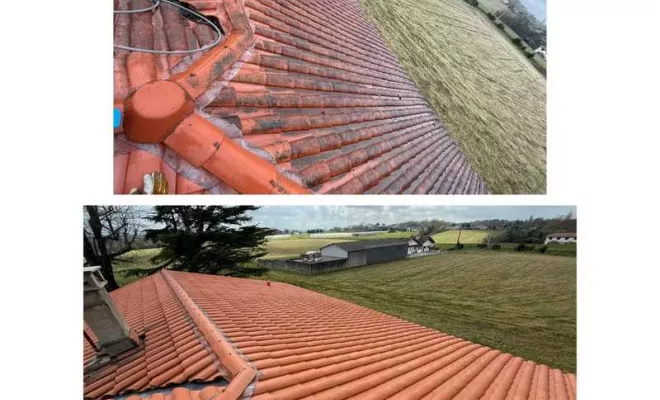 Nettoyage toiture tuiles Biarritz, Saint-Martin-de-Seignanx, Green Vapeur