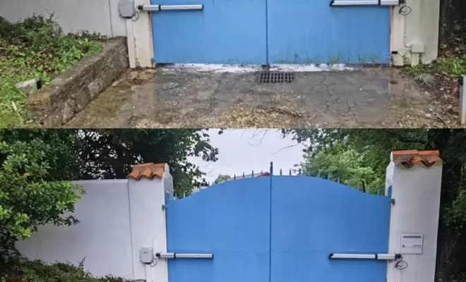 Nettoyage tour de piscine, terrasse et portail à Bidart, Saint-Martin-de-Seignanx, Green Vapeur