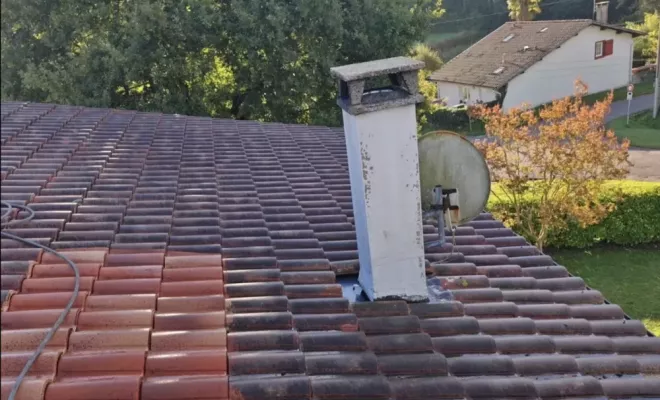 Nettoyage vapeur d'une toiture sur la commune de Urt, Saint-Martin-de-Seignanx, Green Vapeur